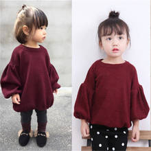 Suéter infantil pudcoco, blusão para crianças pequenas, manga longa e folgado com gola redonda, para outono 1-6 anos 2024 - compre barato