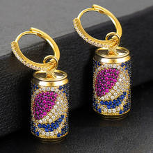 GODKI-pendientes colgantes con diseño de latas para mujer, aretes de circonita de cristal, joyería de moda para fiesta de Dubai 2024 - compra barato