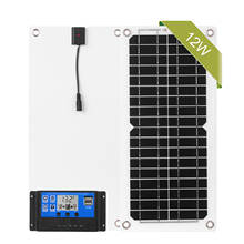 12W 12V Solar Panel Kit with Charge Controller USB Port Off Grid Monocrystalline Solar Panel Module for Camping Car Boat Marine 2024 - buy cheap