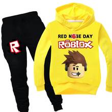 Spring and autumn kids robloxing long-sleeved sweater + pants suit clothes girl clothes Korean boy clothes baby sportswear 2024 - buy cheap