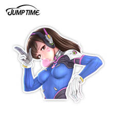 Jump Time 13cm x 10.2cm Overwatch Anime Cute Girl D.Va Car Stickers and Decals Vinyl Waterproof Decorative Waifu Sticker 2024 - buy cheap