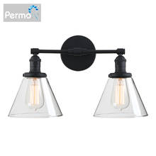 Permo-luz de pared Industrial con doble cono de 7,3 pulgadas, lámpara de cristal transparente, doble aplique 2024 - compra barato