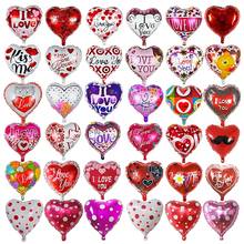 50Pcs 18inch Heart Love Balloons Inflatable Foil Balloon Wedding Valentine Day Decorations Helium Balloon I Love You Globos Gift 2024 - buy cheap