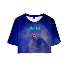 Camiseta con estampado 3D de Drake Graham, tops cortos Con álbum en 3D, Camiseta corta para chica, camiseta informal Sexy para mujer, ropa 2024 - compra barato