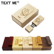 TEXT ME Carbonized bamboo walnut wooden+box LOGO usb flash drive  4GB 8GB 16GB 32GB 64GB usb 2.0 photography gift U 2024 - buy cheap