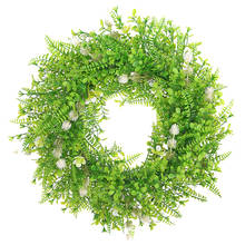 Artificial Green Leaves Wreath 20'' Farmhouse Greenery Wreath for Front Door ing Wall Party Decor 2024 - buy cheap