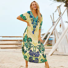 Vestido playero largo de algodón para mujer, Pareo de Plage, Pareo, traje de baño, caftán, # Q845 2024 - compra barato