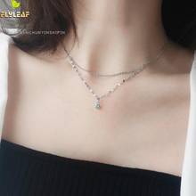 Collar de plata de ley 100% 925 para mujer, cadena ondulada de doble capa, joyería fina, collares y colgantes para mujer, regalo de San Valentín 2024 - compra barato