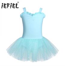 Iefiel-vestido de ballet com babado sem mangas para balé, garotas, ginástica, collant, bailarina, festa, palco, dança, criança 2024 - compre barato