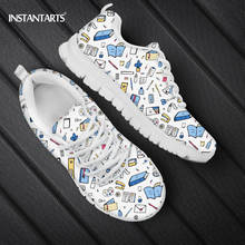 INSTANTARTS Cute School Supplies Chemical Casual Shoe for Women Lace Up Brand Designer Boys Girls Walk Flats Shoes Sneakers 2024 - buy cheap