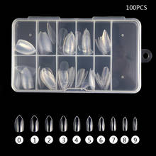 600pcs/bag 100pcs/box Full Cover Droplet shape fake nails Clear Art Tips Manicure Tool 10 size press on nails 2024 - buy cheap