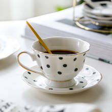 1 шт., набор кофейных чашек в форме цветка, блюдце в европейском стиле, керамический набор для послеобеденного чая, хорошая кость, китайская чайная чашка с золотой оправой, посуда для напитков 2024 - купить недорого