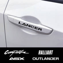 4 шт. отражающие наклейки на дверные ручки автомобиля для Mitsubishi Lancer 10 3 9 EX Outlander 3 ASX L200 Ralliart аксессуары для соревнований 2024 - купить недорого