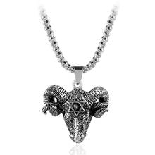 Punk Sheepshead Hexagram Supernatural Pendant Necklace Witchcraft Gothic Man Vharm Vintage Jewelry Cool Street Boy Accessories 2024 - buy cheap