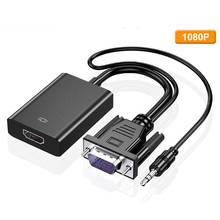 VGA to Female VGA Male with 3.5mm Output to HDMI-compatible Adapter for PC Laptop to HDTV Projector 2024 - buy cheap