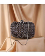 Lançamento bolsa clutch com cristais de metal preto bolsa bolsas pequena dourada diamantes para mulheres bolsas de mão festa feminina bolsas de baile 2024 - compre barato