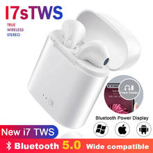 I7s TWS Bluetooth 5,0 беспроводные наушники, мини гарнитура, стерео наушники с зарядным боксом для iPhone, всех смартфонов 2024 - купить недорого