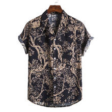 Print Shirts Men Short Sleeve Casual Oversized Shirt Summer Beach Holiday Hawaii Floral Camisas Flower Vacation Hawaiian Camisa 2024 - buy cheap
