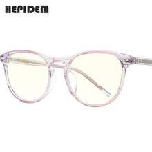 HEPIDEM óculos anti-azul bloqueador de luz, óculos retrô vintage redondo de acetato, anti-azul raios, 2020 óculos feminino 9139ab 2024 - compre barato