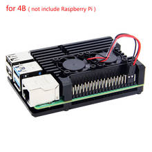 Для Raspberry Pi 4 Модель B алюминиевый чехол с двойным охлаждающим вентилятором металлический корпус Корпус для Raspberry Pi 4B металлический чехол 2024 - купить недорого