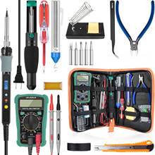 Kit de soldador elétrico 80w, temperatura digital ajustável, multímetro, bomba de dessoldagem, ferramenta de soldagem profissional 2024 - compre barato