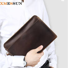 XMESSUN 2021 New Business Clutch Retro Genuine Leather Cowhide Envelope Bag Fashion Casual Design Wallet Purse Ins K282 2024 - buy cheap