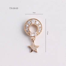 5pcs Round star zircon tassel pendant nail art decorations crystals nails accessories nail rhinestones charms nails art TN4940 2024 - buy cheap