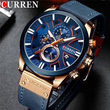 CURREN Man WristWatch Waterproof Chronograph Sport Men Watch Military Army Top Brand Luxury Genuine Leather New Male Clock 8346 2024 - buy cheap