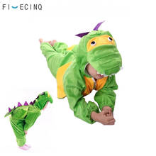 Disfraz de dinosaurio verde para niños y niñas, traje de una pieza con dibujos de animales, para Halloween, fiesta escolar, escenario, actuación 2024 - compra barato