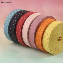 Kewgarden Print Dot Floral Fabric Layering Cloth Ribbon 1" 3/8" 25mm 1cm Handmade Tape DIY Bow Hair Accessories Webbing 10Meter 2024 - buy cheap