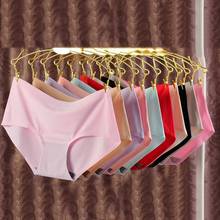 Women Sexy Solid Color Ice Silk Seamless Underwear Mid Waist Thin Panties Briefs 2024 - buy cheap