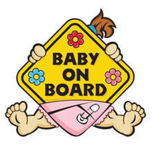 11CM*10.1 CM Car Sticker Girl BABY ON BOARD Warning Mark Car Styling Reflective Decal C1-7318 2024 - buy cheap