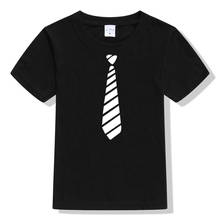Повседневная футболка джентльмена с галстуком-бабочкой и забавным принтом для мальчиков и девочек 3, 4, 5, 6, 7, 8, 9, 10 лет, Детская футболка в стиле хип-хоп, летняя одежда для подростков 2024 - купить недорого