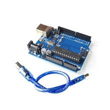 Caja oficial UNO R3, Chip para placa de desarrollo Arduino UNO R3 + CABLE USB, + MEGA328P ATMEGA16U2, 1 Juego 2024 - compra barato