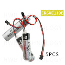 5PCS/lot Original New Battery for TOSHIBA ER6VC119B ER6V ER14500 PLC / 3.6V 2000mAh Lithium Battery With black Plug Free Ship! 2024 - buy cheap