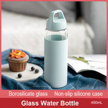 Botella de agua de vidrio transparente, botella de agua caliente a prueba de explosiones, Taza de Viaje de vidrio de viaje, 480mL 2024 - compra barato