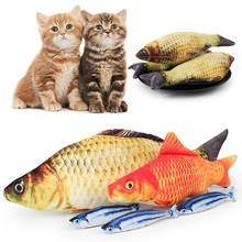 Новая Реалистичная игрушка для кошек, рыба, кошачья мята, мята, Мягкая интерактивная игрушка для домашних животных, кошек, жевательные игрушки, товары для домашних животных, игрушка для кошек и собак 2024 - купить недорого