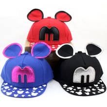 Disney Fashion Cartoon Kids Hat Boy Girl Baseball Caps Cute Mickey Baseball Hat With Ears Flat baseball Cap Baby Travel Hats 2024 - buy cheap