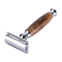 Yintal-lâmina de barbear manual clássica com punho de madeira, feito de bambu, borda dupla, produto seguro 2024 - compre barato
