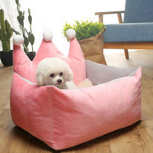 Warm Crown Pet Kennel House Princess Dog Bed For Small Medium Dogs Washable Puppy Sofa Cushion Cat Nest Chihuahua Teddy Basket 2024 - buy cheap