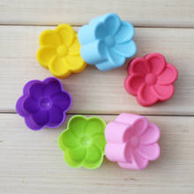 6pcs Plumeria Floret Colorful Cupcake Liners Mold Muffin Silicone Cup Cake Tool Bakeware Baking Pastry Tool Kitchen Random Color 2024 - buy cheap