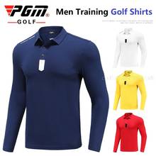 Мужская футболка для гольфа, Весенняя Спортивная футболка с длинным рукавом, Мужская эластичная быстросохнущая рубашка-поло, мужские удобные дышащие Трикотажные изделия, футболки для гольфа 2024 - купить недорого