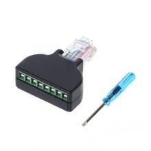 for CCTV camera RJ45 Ethernet Male To 8 Pin AV Terminal Screw Adapter Converter Block Plug 2024 - buy cheap