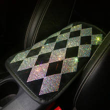 Rhinestone Crystal Car Armrests Cover Pad Vehicle Center Console Arm Rest Box Cushion Diamond Girls Car Interior Accessories 2024 - buy cheap