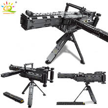 HUIQIBAO 1399Pcs DIY Maxim Heavy Machine Gun Building Blocks City Tech MOC Electric Gun Shooting Game Bricks Toys For Children 2024 - buy cheap