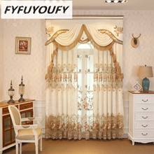Polyester European Luxury elegance Embroidery Blackout curtain for living room/ Kitche French Window Drapes Shading Cloth Decor 2024 - buy cheap