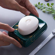 Luxury Ceramic Bathroom  Soap Dish Box Tray Holder Square Marble Soap Holder Bathroom Accessories Black Green White 2024 - buy cheap