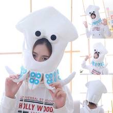 Funny Squid Animal Plush Hat Toy Cartoon Japanese Octopus Headgear Party Props 2024 - buy cheap