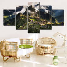 Картина на холсте, HD печать, украшение для гостиной, 5 шт., Machu Picchu, перу, горы, облако, горный пейзаж, плакат на стену 2024 - купить недорого
