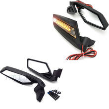 UTV Racing Side LED Turn Signal Mirrors Set for Can Am Maverick X3 17-19 Aftermarket Motorcycle Parts 2017-2022 2024 - buy cheap